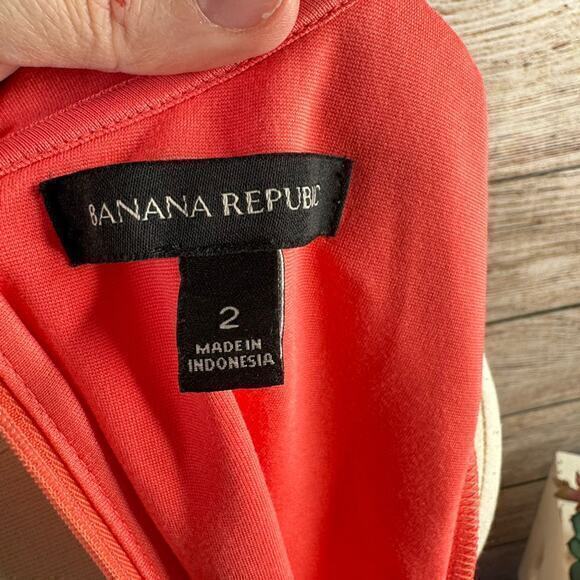 Banana Republic Women's Size 2 Coral Fit & Flare Mini Dress - Picture 2 of 9
